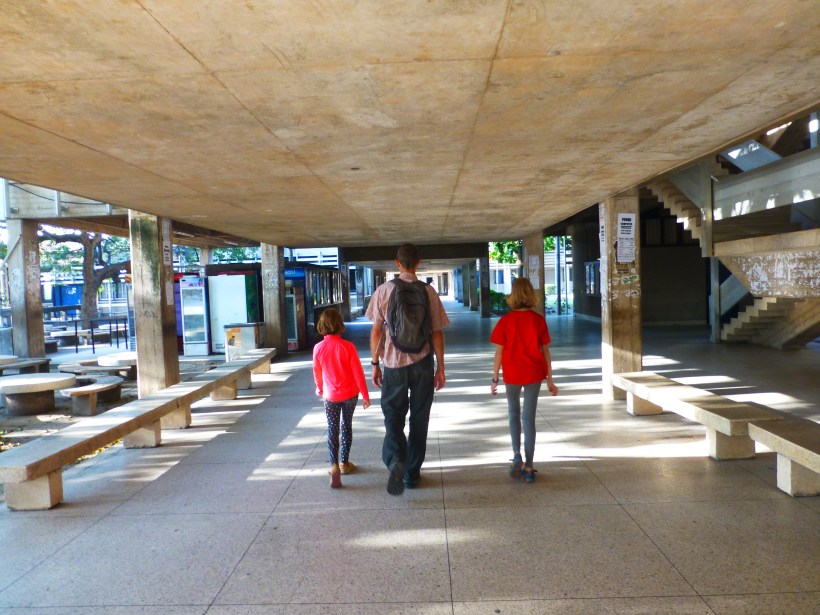 Walking to the Engineering College cafeteria. We've only eaten there a few times because it's farther to walk. But the food is better. :) 