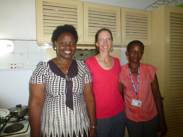 Paulina (on the left) is the Dean of Students and has helped us so much with our daily living needs. She is an excellent cook and has taught me to make pilau and ndizi na nayma, along with Agatha (on the right). 