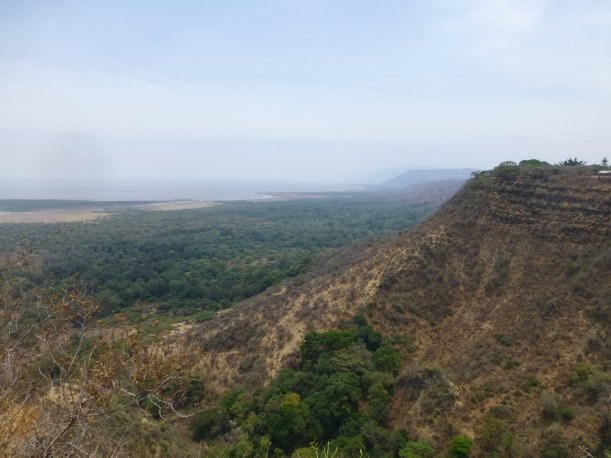 A view of Lake Manyara and the National Park from above.