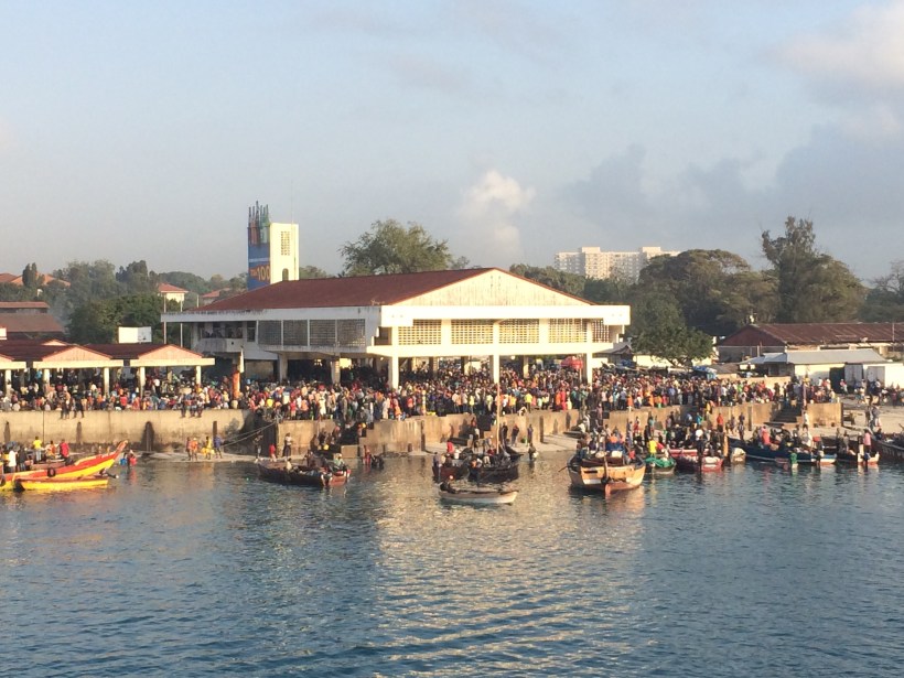This is the downtown Dar fish market. We do not buy fish directly from there, but most likely the fish we do eat comes from here. Popular fishes are dagaa (little dry salty fishes you eat whole) and kubua (small fish served grilled whole with rice or ugali).