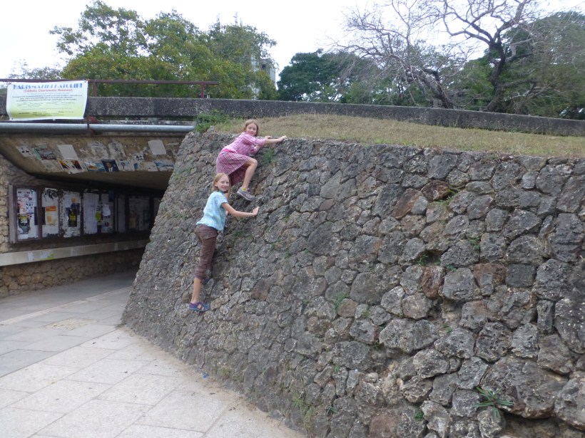 Having fun outside of Cafeteria No. 1.